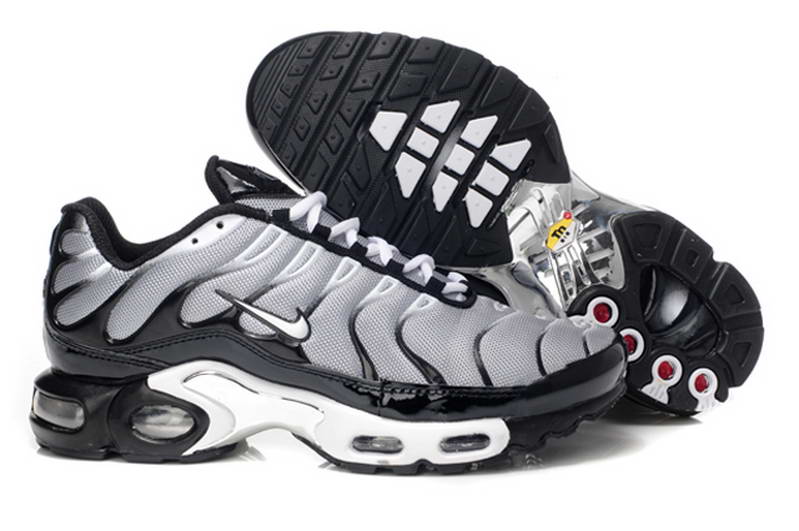 Nike Tn Nouvelles Chaussures Hommes Mailler Tout Gris Noir